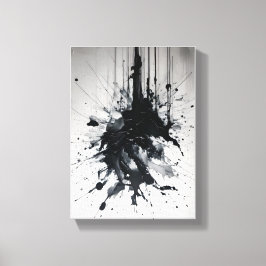 Lienzo Erupción de tinta dramática bandeja negra