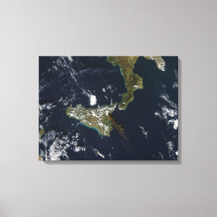 Lienzo Erupción del monte Etna en Sicilia