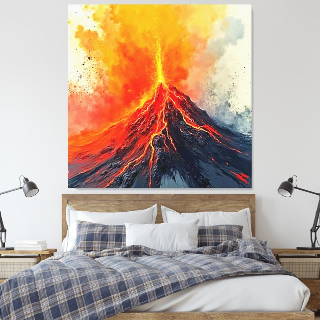 Lienzo Erupción Volcánica: Poder en Bruto (Insitu(Dormitorio))