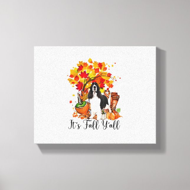 Lienzo Es Fall Y'all Springer Spaniel Dog Halloween Tha (Anverso)