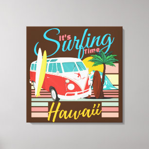 Lienzo Es hora de surfear Hawaii - Vibraciones de playa d
