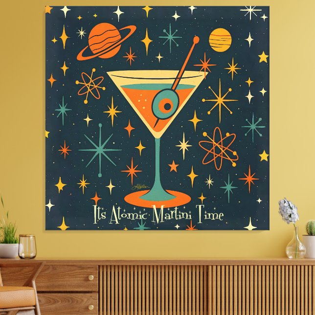 Lienzo Es hora del Martini Atómico Estrellas Cósmicas (Insitu (Sala de estar))