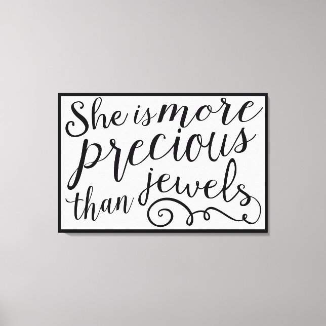 Lienzo Es más precisa que la frontera negra de las joyas (Anverso)