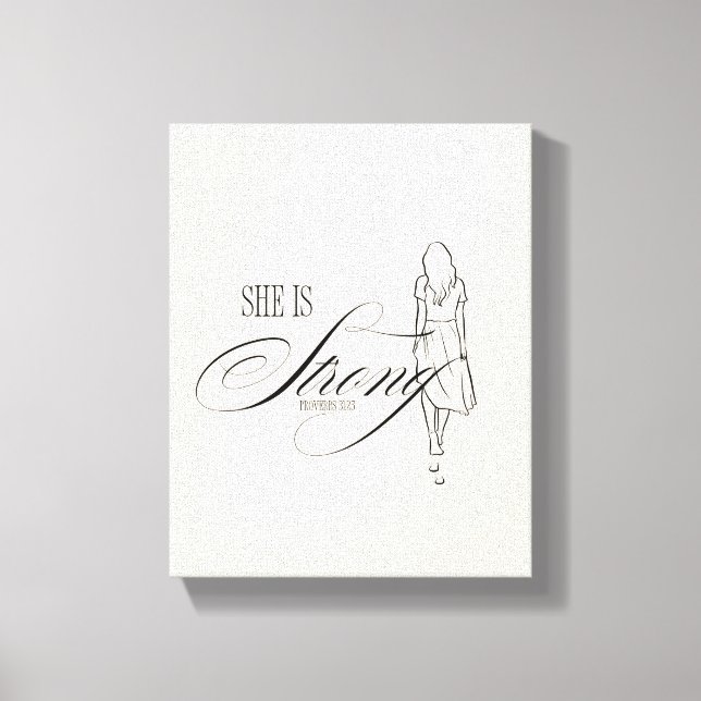 Lienzo Es proverbios fuertes 31:25 (Anverso)