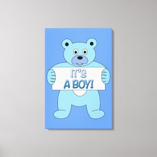 Lienzo Es un niño oso azul (Anverso)