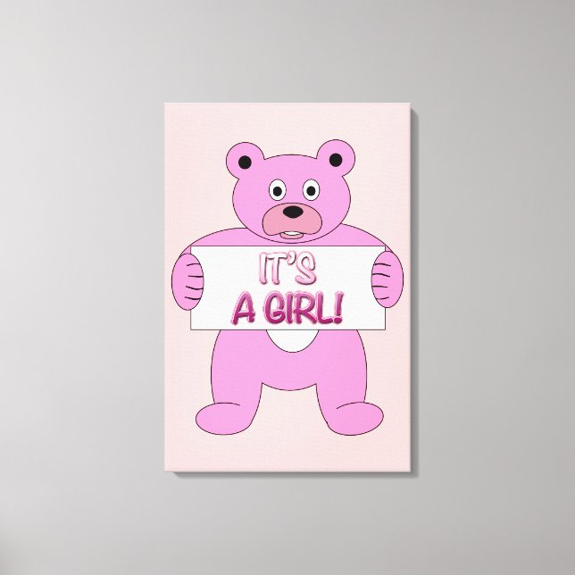Lienzo Es un oso rosa Chica (Anverso)