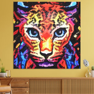 Lienzo Esa Mirada Colorida de Leopardo