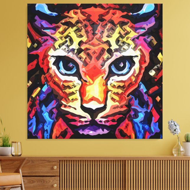 Lienzo Esa Mirada Colorida de Leopardo (Insitu (Sala de estar))