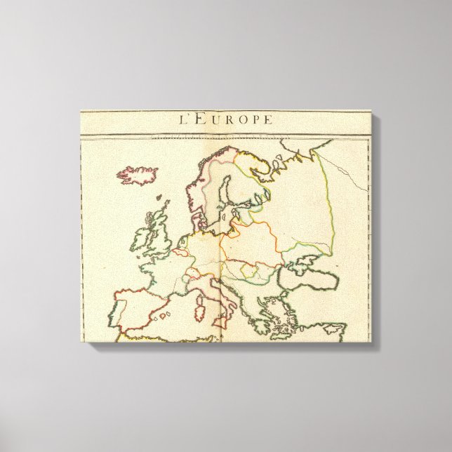 Lienzo Esbozo de Europa, montañas y ríos (Anverso)