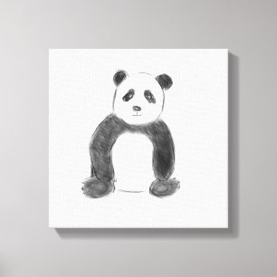 Lienzo Esbozo de panda blanco y negro
