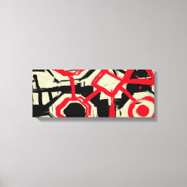 Lienzo Esbozo de pincel negro y blanco y rojo