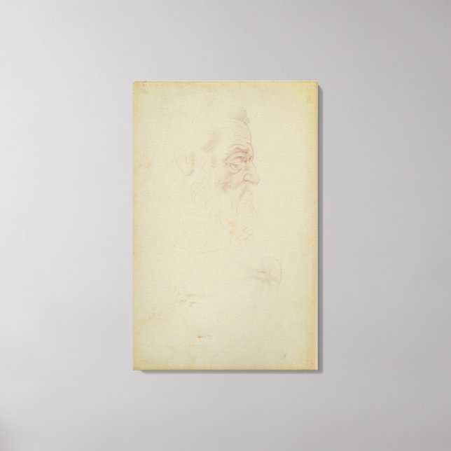 Lienzo Esbozo de una cabeza masculina y dos patas (Anverso)