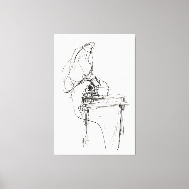 Lienzo Esbozo de vinilo elegante antiguo y elegante - Pre (Anverso)