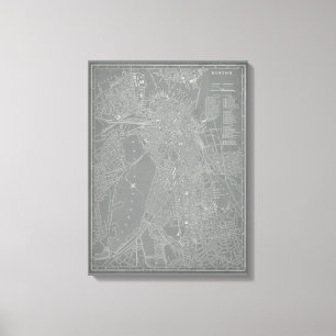 Lienzo Esbozo del mapa de Boston City