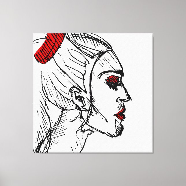 Lienzo Esbozo del modelo de moda (Anverso)