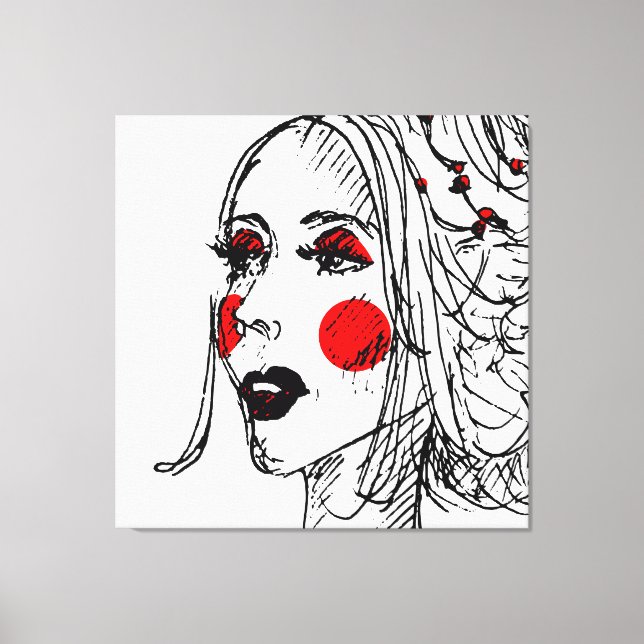 Lienzo Esbozo del modelo de moda (Anverso)