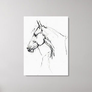 Lienzo Esbozo elegante de retrato de caballo - Premium