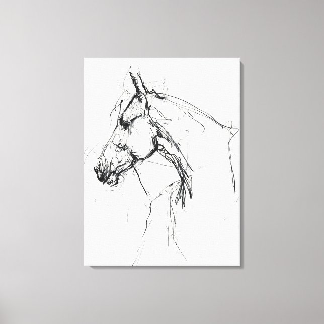 Lienzo Esbozo elegante de retrato de caballo - Premium (Anverso)