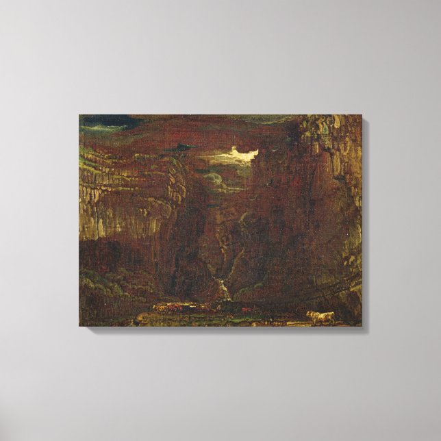 Lienzo Esbozo para "Gordale Scar", c.1812 (aceite sobre l (Anverso)