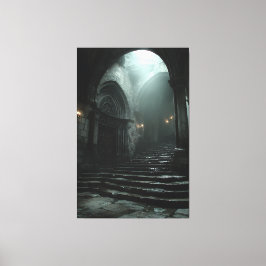 Lienzo Escalera de Antigua Catedral Niebla Luz