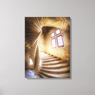 Lienzo Escalera en espiral beige, Francia