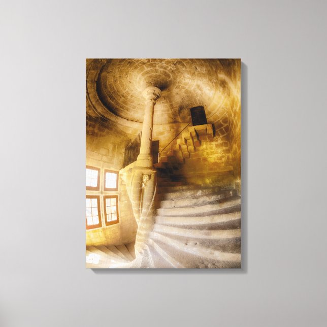 Lienzo Escalera en espiral del Chateau, Francia (Anverso)