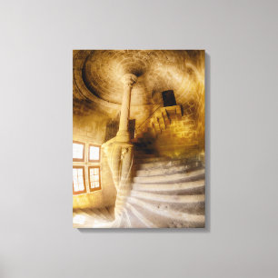 Lienzo Escalera en espiral del Chateau, Francia