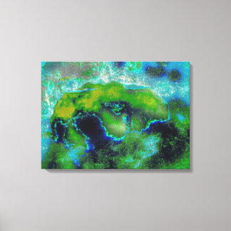 Lienzo Escaliza abstracta en los verdes y azules de cal