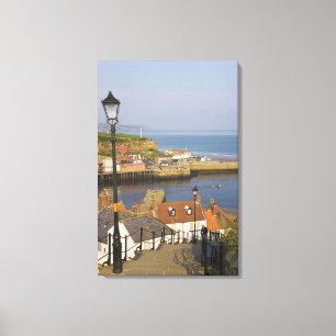 Lienzo Escalones que bajan hasta el puerto, Whitby, Norte