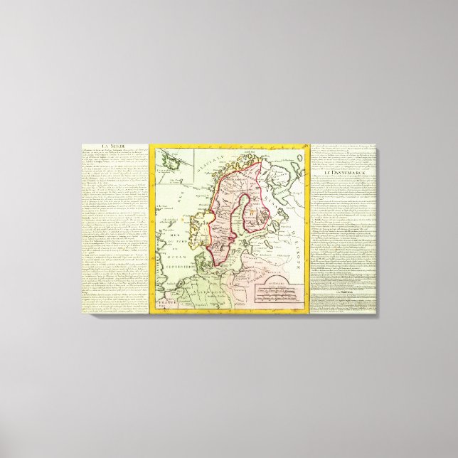 Lienzo Escandinavia, Suecia, Dinamarca (Anverso)