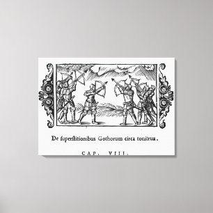 Lienzo Escandinavos que usan sus flechas