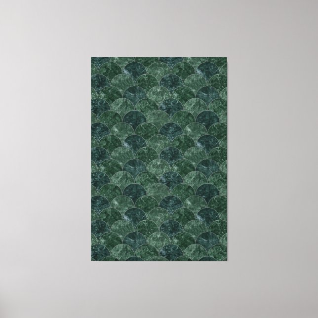 Lienzo Escaños de sirena de piedra verde falsa (Anverso)