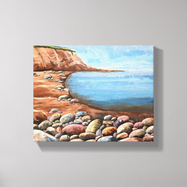 Lienzo Escape marino pintado a mano (Anverso)