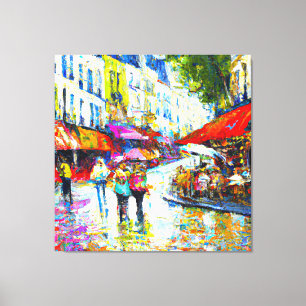 Lienzo Escena callejera de la ciudad de París