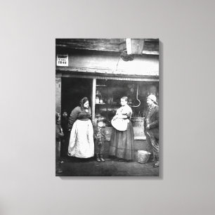 Lienzo Escena callejera en Londres victoriano