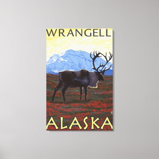 Lienzo Escena Caribou - Wrangell, Alaska (Anverso)