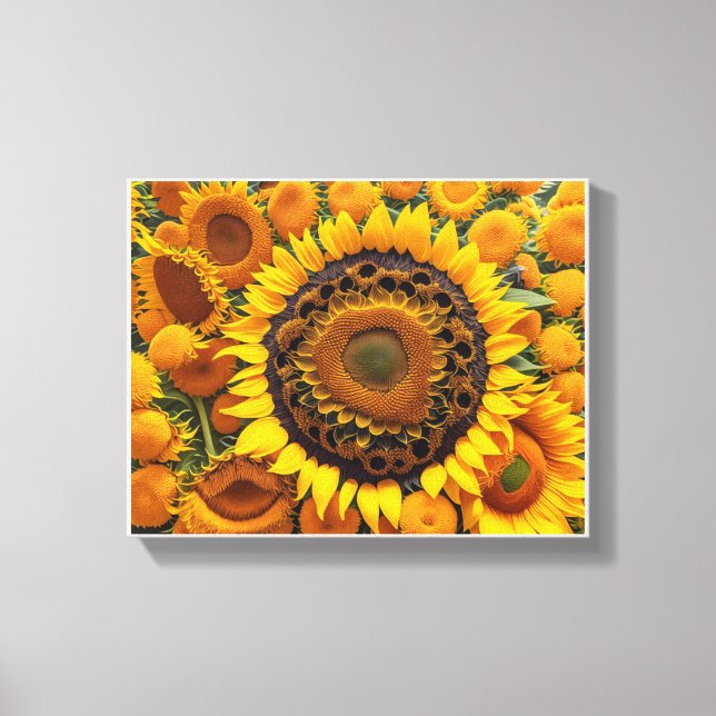 Lienzo escena cautivadora de girasoles (Anverso)