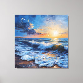 Lienzo Escena costera al atardecer