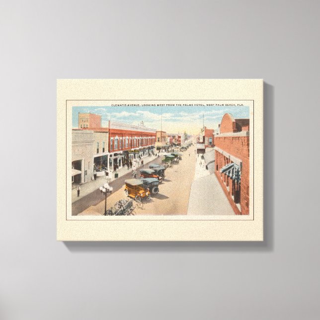 Lienzo Escena de calles antiguas, West Palm Beach, Florid (Anverso)