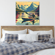 Escena de camping vintage en Kayak