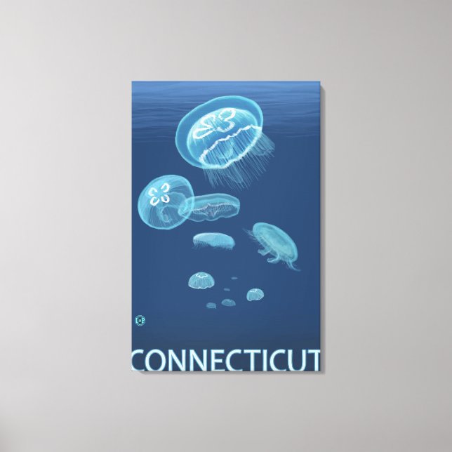 Lienzo Escena de ConnecticutJellyfish (Anverso)