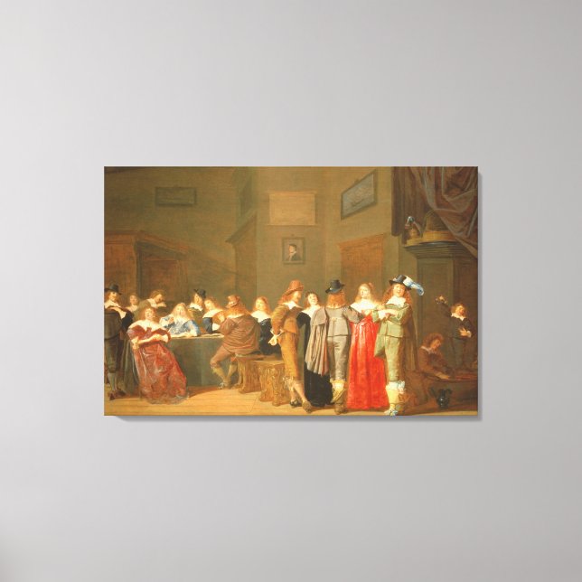 Lienzo Escena de corte, 1644 (aceite sobre lienzo) (Anverso)