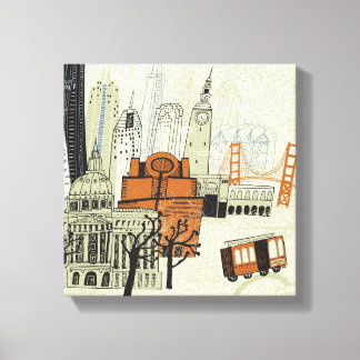 Lienzo Escena de Doodle San Francisco