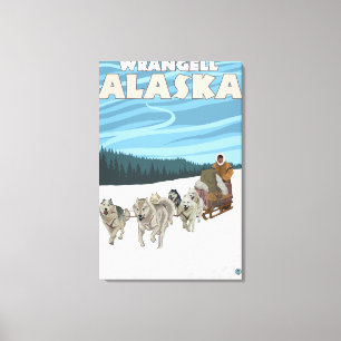 Lienzo Escena de duelo de perro - Wrangell, Alaska