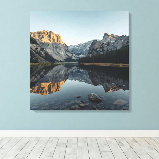 Lienzo Escena de espejo alpino - Tranquilo Poster paisaji (Insitu (piso de madera))
