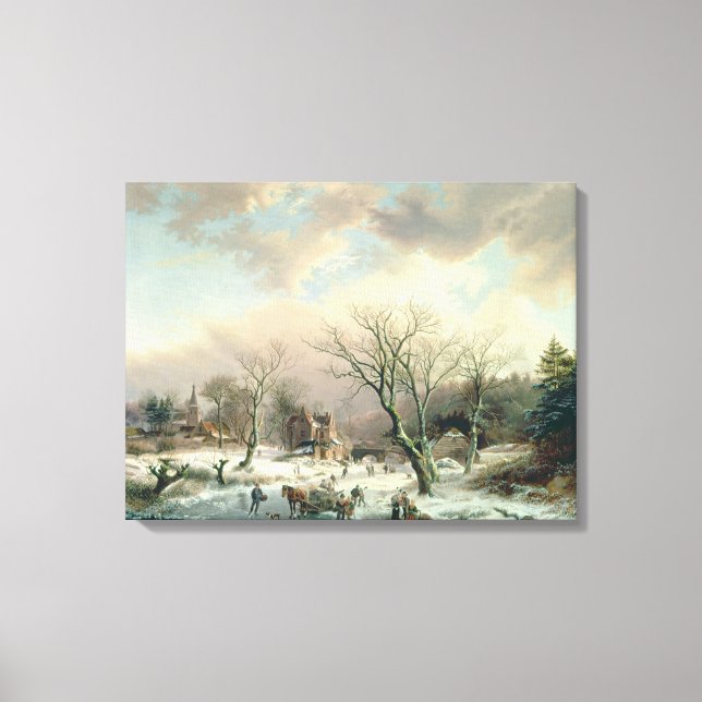 Lienzo Escena de invierno (Anverso)