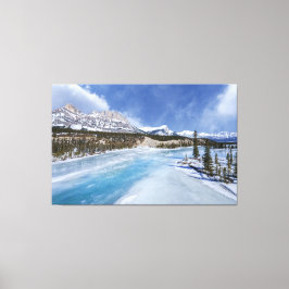 Lienzo Escena De Invierno En El Cruce Del Río Saskatchewa