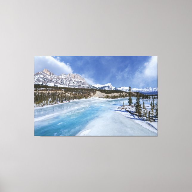 Lienzo Escena De Invierno En El Cruce Del Río Saskatchewa (Anverso)