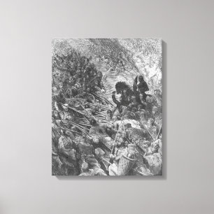Lienzo Escena de la batalla, ilustracion de Orlando Furio
