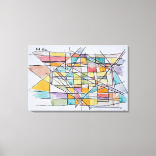 Lienzo Escena de la calle abstracta del casco antiguo de